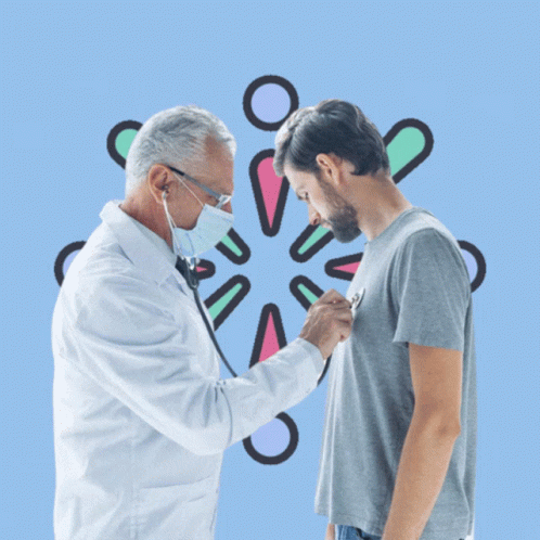 A Doctor Examines A Patient With A Stethoscope GIF