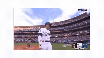 A Dodgers Baseball Game Is Being Shown On Fox GIF