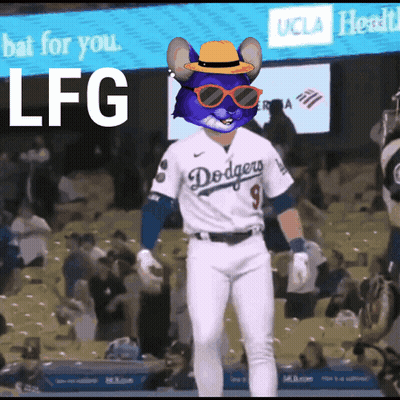 A Dodgers Baseball Player Wearing Sunglasses And A Straw Hat GIF