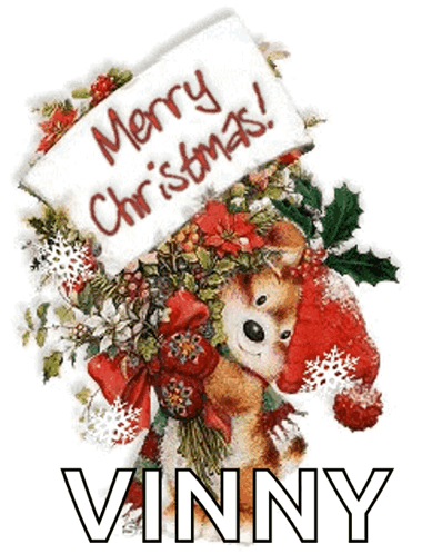 A Dog Holding A Sign That Says Merry Christmas GIF