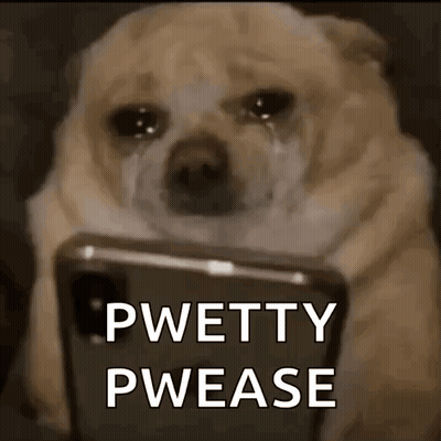 A Dog Is Crying While Looking At A Cell Phone And Says Pwetty Pwease . GIF