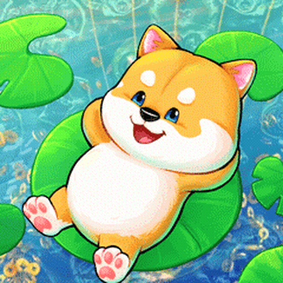 A Dog Is Laying On A Green Leaf In The Water GIF