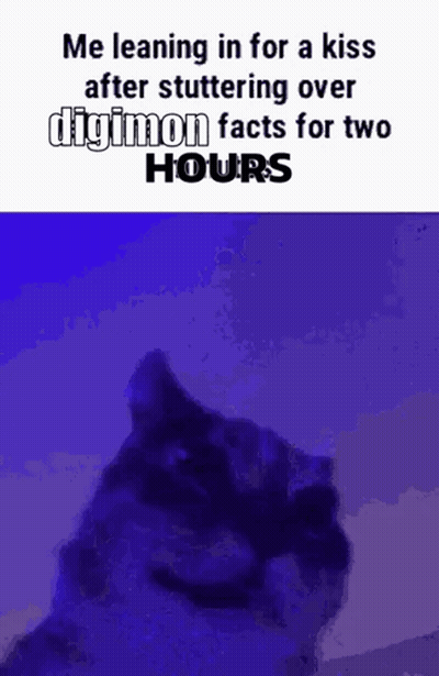 A Dog Is Leaning In For A Kiss After Stuttering Over Digimon Facts For Two Hours GIF