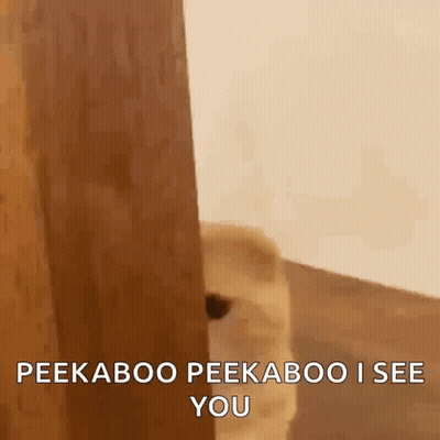 A Dog Is Peeking Out From Behind A Door . GIF