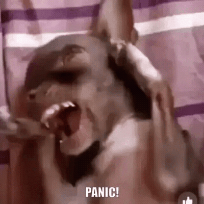 A Dog Is Screaming And Covering Its Ears With Its Paws While A Person Holds Its Head . GIF