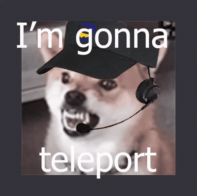 A Dog Wearing A Hat And A Headset With The Words I 'M Gonna Teleport GIF