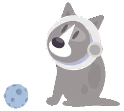 A Dog Wearing An Astronaut 'S Helmet Is Playing With A Ball . Sticker