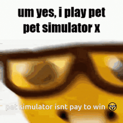 A Dog Wearing Glasses Says Um Yes I Play Pet Pet Simulator X GIF