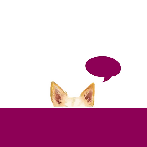 A Dog With A Hello Speech Bubble Behind It Sticker