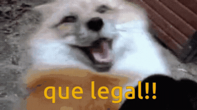 A Dog With Its Mouth Open And The Words Que Legal Written In Yellow GIF
