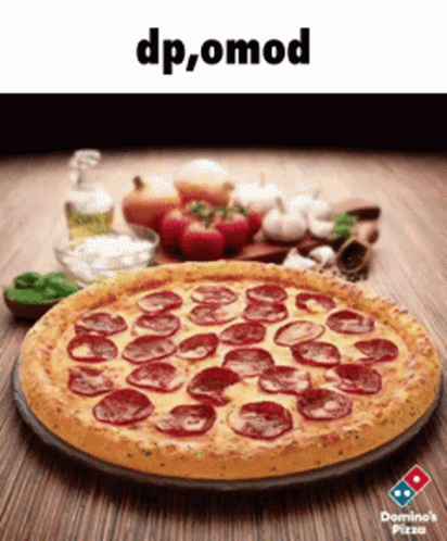 A Domino 'S Pizza With Pepperoni And Cheese On A Plate GIF