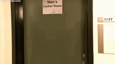 A Door With A Sign On It That Says ' Men 'S Locker Room ' GIF