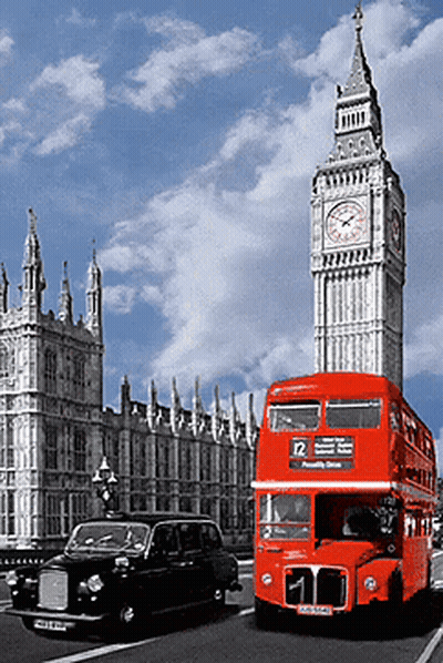 A Double Decker Bus With The Number 12 On The Front GIF
