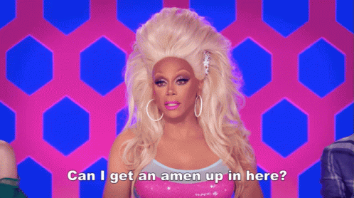 A Drag Queen Is Asking If She Can Get An Amen Up In Here GIF