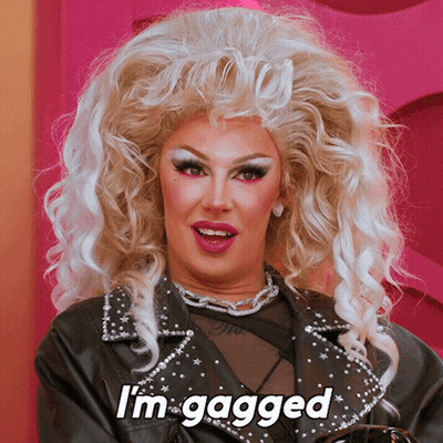A Drag Queen Says I 'M Gagged In A Black Jacket GIF