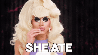 A Drag Queen Says She Ate While Eating GIF
