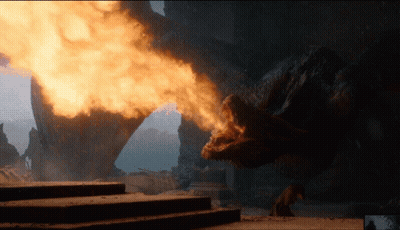 A Dragon Is Breathing Fire From Its Mouth GIF