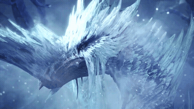 A Dragon With Ice Coming Out Of Its Mouth And Wings GIF