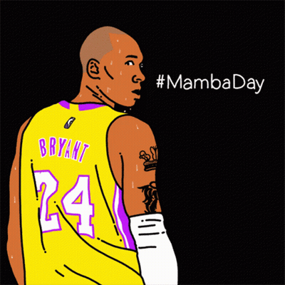 A Drawing Of A Basketball Player With Bryant 24 On His Jersey GIF