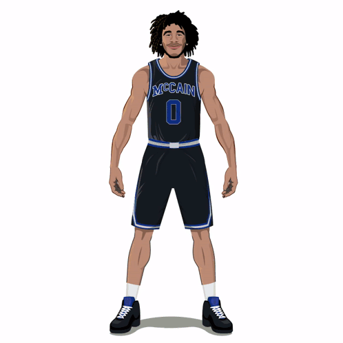 A Drawing Of A Basketball Player With The Number 0 GIF