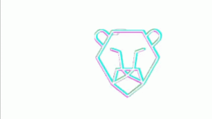A Drawing Of A Bear 'S Head On A White Background With A Glitch Effect . GIF