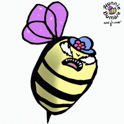 A Drawing Of A Bee With The Word Buzz Off Written Below It GIF
