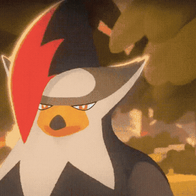 A Drawing Of A Bird With A Red Lightning Bolt On It 'S Head GIF