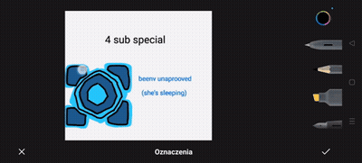 A Drawing Of A Blue Circle And The Words 4 Sub Special GIF