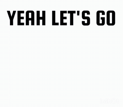 A Drawing Of A Blue Monster With The Words Yeah Let 'S Go Above It GIF