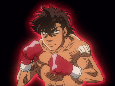 A Drawing Of A Boxer With Red Gloves GIF