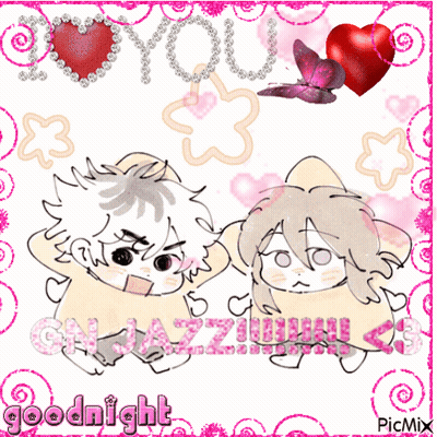 A Drawing Of A Boy And A Girl With The Words I Love You GIF