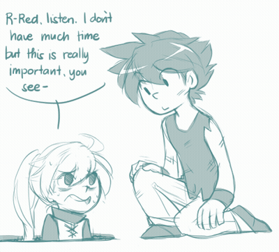 A Drawing Of A Boy And A Girl With The Words R-Red Listen I Do N't Have Much Time GIF