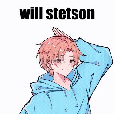 A Drawing Of A Boy Wearing A Santa Hat With The Words Jolly Stetson Behind Him GIF