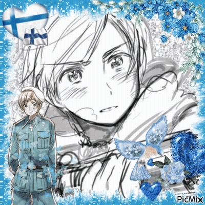 A Drawing Of A Boy With A Flag On His Head And The Word Picmix At The Bottom GIF