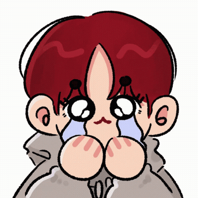 A Drawing Of A Boy With Red Hair And The Number 6 On His Ear GIF