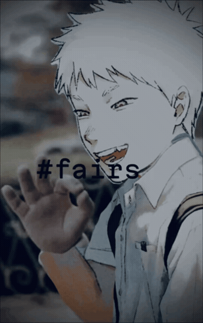 A Drawing Of A Boy With The Hashtag #Fairs On The Bottom GIF