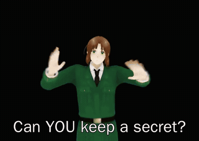 A Drawing Of A Boy With The Words " Can You Keep A Secret " GIF
