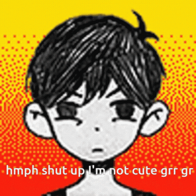 A Drawing Of A Boy With The Words Hmph Shut Up I 'M Not Cute Grrr Gr GIF