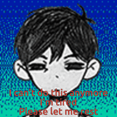 A Drawing Of A Boy With The Words I Can 'T Do This Anymore I 'M Tired GIF