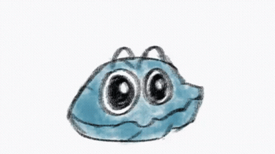 A Drawing Of A Bug With A Surprised Face GIF