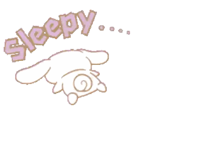 A Drawing Of A Bunny With The Word Sleepy Written Above It Sticker