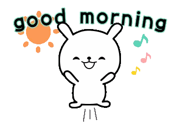 A Drawing Of A Bunny With The Words Good Morning Written Above It Sticker