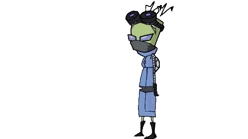 A Drawing Of A Cartoon Character Wearing Goggles And A Bandage Around His Mouth . Sticker