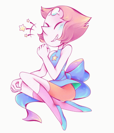 A Drawing Of A Cartoon Character With A Pearl On Her Head GIF