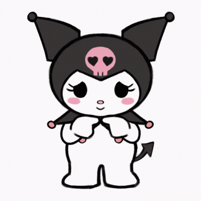 A Drawing Of A Cartoon Character With A Pink Skull On Her Head GIF