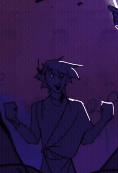 A Drawing Of A Cartoon Character With A Purple Background GIF