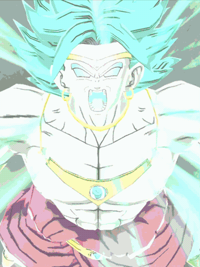 A Drawing Of A Cartoon Character With Blue Hair And A Green Belt GIF