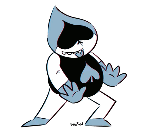 A Drawing Of A Cartoon Character With The Name Wizard Written On The Bottom Sticker