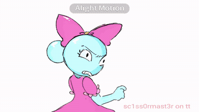 A Drawing Of A Cartoon Character With The Words Alight Motion On The Bottom Right GIF