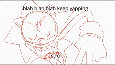 A Drawing Of A Cartoon Character With The Words " Blah Blah Blah Keep Yapping " Above It GIF